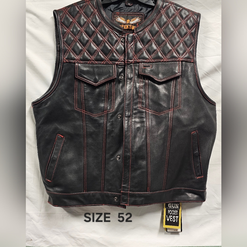 Element Quilted Black Vest with Red Accents